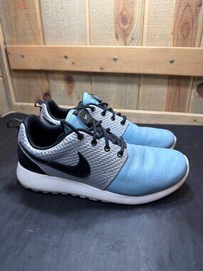 Nike Roshe One Premium Womens Shoes Size 8.5 Blue Croc Silver Black Sneakers Y2K